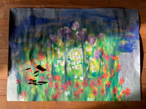 インスタレーション作品『あなたの家に、庭になる』の制作中画像